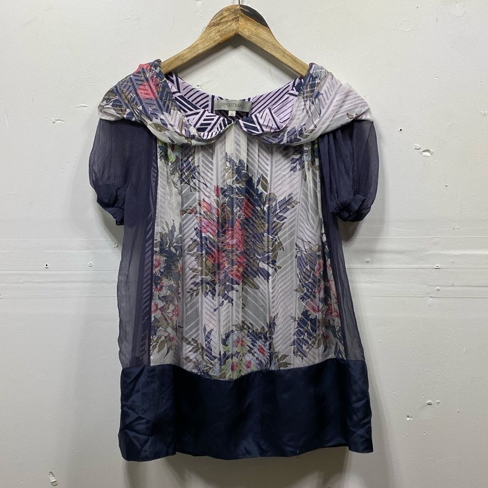 Sportmax Silk Layered Blouse Small